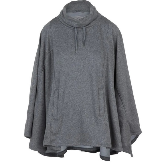 UGG Pichot turtleneck cape/poncho in gray oversized w/pockets sz XS/S like new - Picture 4 of 8